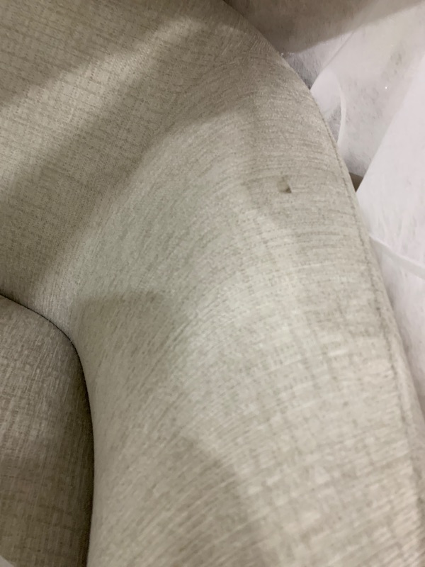 Photo 1 of Acme Etienne Contemporary Wood & Linen Fabric Upholstered Swivel Chair in Beige