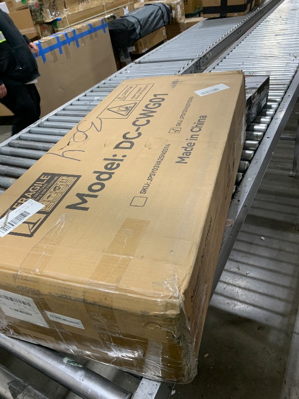 Photo 1 of Decofy 69" Tall Kitchen Pantry Storage Cabinet with Sliding Door, Modern Curved Edge Pantry Storage Cabinet with 5 Shelves, Cupboard for the Kitchen, Dining Room, Bedroom, Living Room, Office (tan)