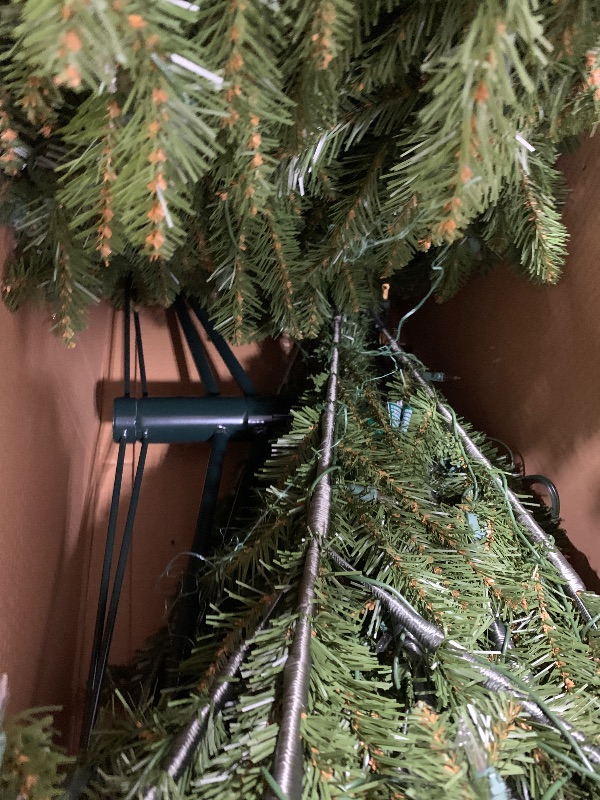 Photo 1 of National Tree Co. Dunhill Fir Hinged 7 1/2 Foot Pre-Lit Fir Christmas Tree