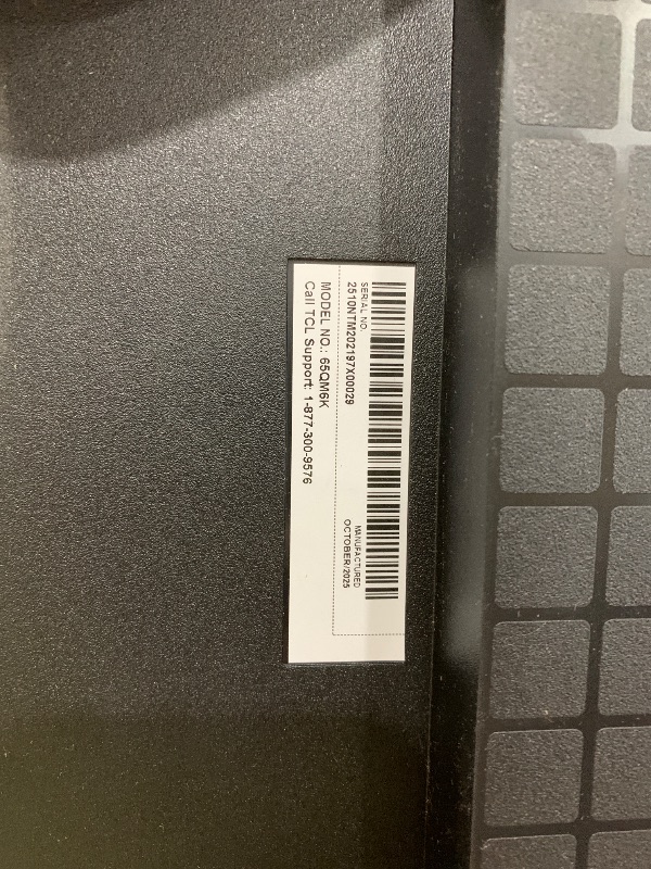 Photo 1 of TCL 65 Inch Class QM6K Series | Mini LED QLED 4K HDR | 65QM6K, 2025 Model | 120HZ-144HZ High Brightness Smart Google TV Dolby Atmos Onkyo Audio | Voice Remote Alexa Gaming Streaming Television (parts only)