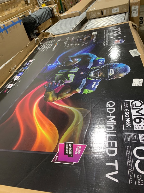 Photo 1 of TCL 65 Inch Class QM6K Series | Mini LED QLED 4K HDR | 65QM6K, 2025 Model | 120HZ-144HZ High Brightness Smart Google TV Dolby Atmos Onkyo Audio | Voice Remote Alexa Gaming Streaming Television (parts only)