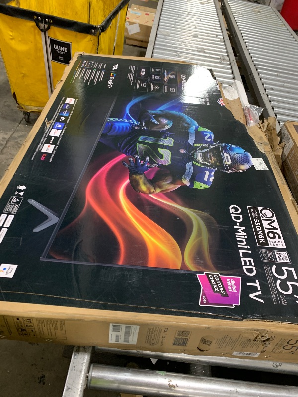 Photo 1 of TCL 55 Inch Class QM6K Series | Mini LED QLED 4K HDR | 55QM6K, 2025 Model | 120HZ-144HZ High Brightness Smart Google TV Dolby Atmos Onkyo Audio | Voice Remote Alexa Gaming Streaming Television (parts only)