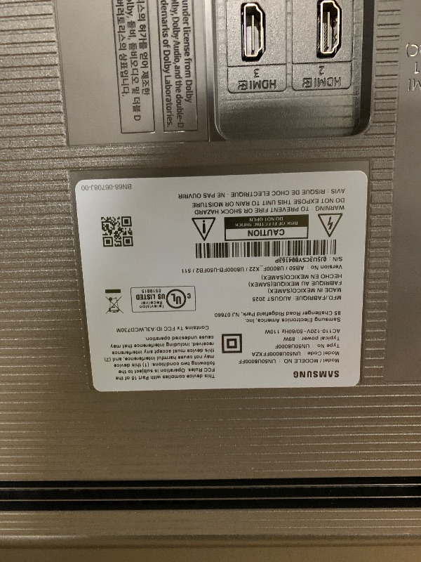 Photo 1 of Samsung 50-Inch Class Crystal UHD U8000F 4K Smart TV (2025 Model) Endless Free Content, Crystal Processor 4K, MetalStream Design, Knox Security, Alexa Built-in