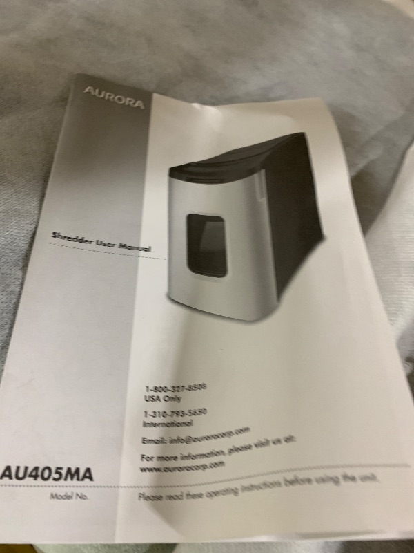 Photo 1 of Aurora Commercial Grade 400-Sheet Auto Feed High-Security Micro-Cut Paper Shredder/ 240 Minutes/Security Level P-5