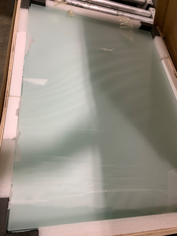 Photo 1 of SMARTSTANDARD Sliding Closet Door, 72"×80"(Double Barn Doors 37"), Double Frosted 3 Panel Glass Sliding Door with Hardware Kit, Pre-Drilled Door Panel, Need to Assemble, MDF with PVC Surface, White (partial)