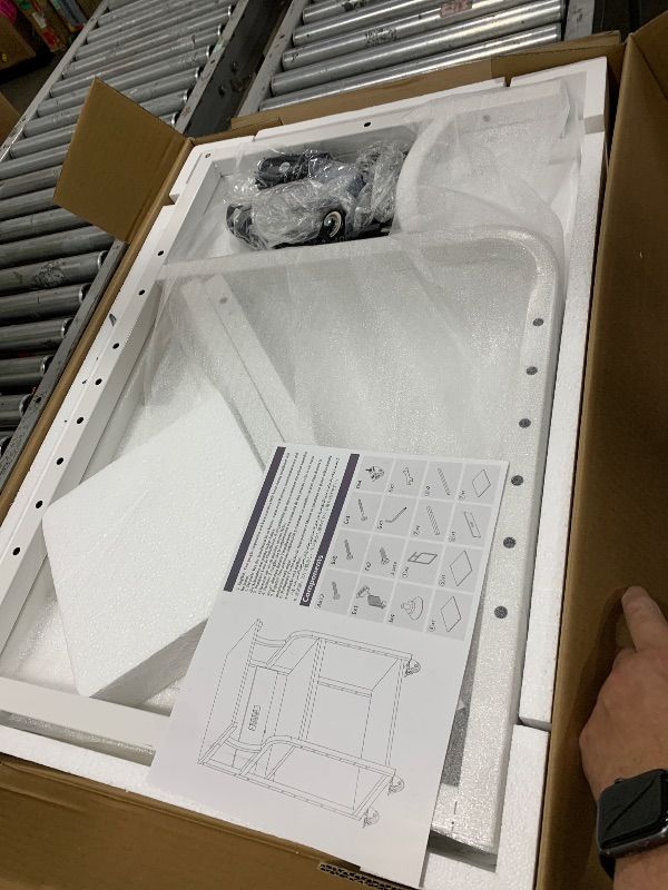 Photo 1 of Natwind Large Printer Stand, 24''x20''x29'' Printer Table with Adjustable Storage Shelf, 3 Tier Rolling Cart with Wheels, Multifunctional Home Office Shelves for Heat Press, 3D Printer (White)