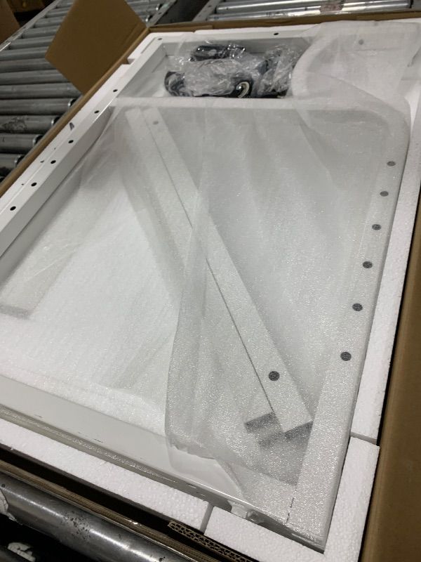 Photo 1 of Natwind Large Printer Stand, 24''x20''x29'' Printer Table with Adjustable Storage Shelf, 3 Tier Rolling Cart with Wheels, Multifunctional Home Office Shelves for Heat Press, 3D Printer (White)