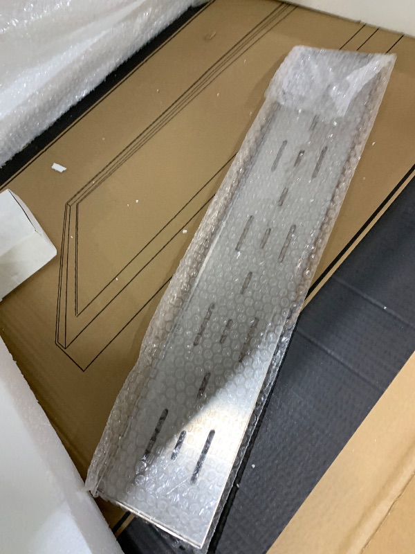 Photo 1 of Shower Base Pan in White Left Linear Drainer, Rectangular Shower Base 60"×32"×4" with Non-Slip Floor Panel and Stainless Steel Shower Drain Cover