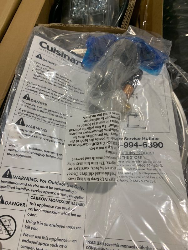 Photo 1 of Cuisinart Perfect Position Propane Patio Heater, 38,200 BTU Powerful Directional Stainless Steel Outdoor Heater with Hidden Tank and Drink Table, Swivel Arm and Reflective Heat Shield