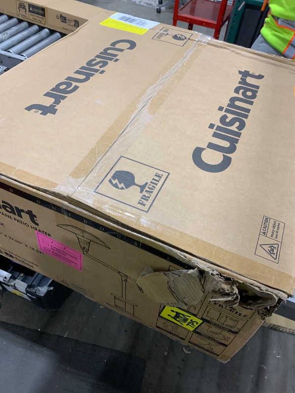 Photo 1 of Cuisinart Perfect Position Propane Patio Heater, 38,200 BTU Powerful Directional Stainless Steel Outdoor Heater with Hidden Tank and Drink Table, Swivel Arm and Reflective Heat Shield