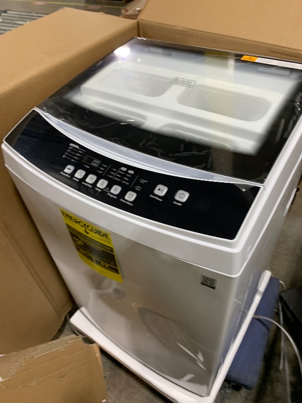 Photo 1 of BLACK+DECKER 3.0 Cu. Ft. Portable Washer, 26.5 lb. Capacity Washing Machine, 6 Cycles, Quick Connect Sink Adapter and Drain Hose Included, Transparent Lid & LED Display, BPW30MW, White