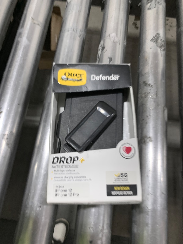 Photo 1 of OtterBox iPhone 12 & iPhone 12 Pro Defender Series Case - Black, Rugged & Durable, with Port Protection, Includes Holster Clip Kickstand
