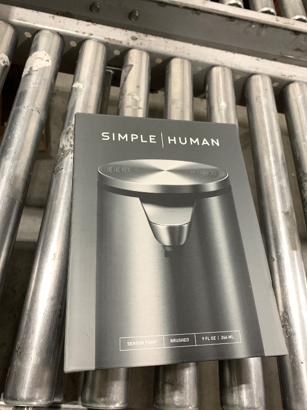 Photo 1 of simplehuman 9 oz. Touch-Free Automatic Rechargeable Sensor Pump, Brushed Stainless Steel, New