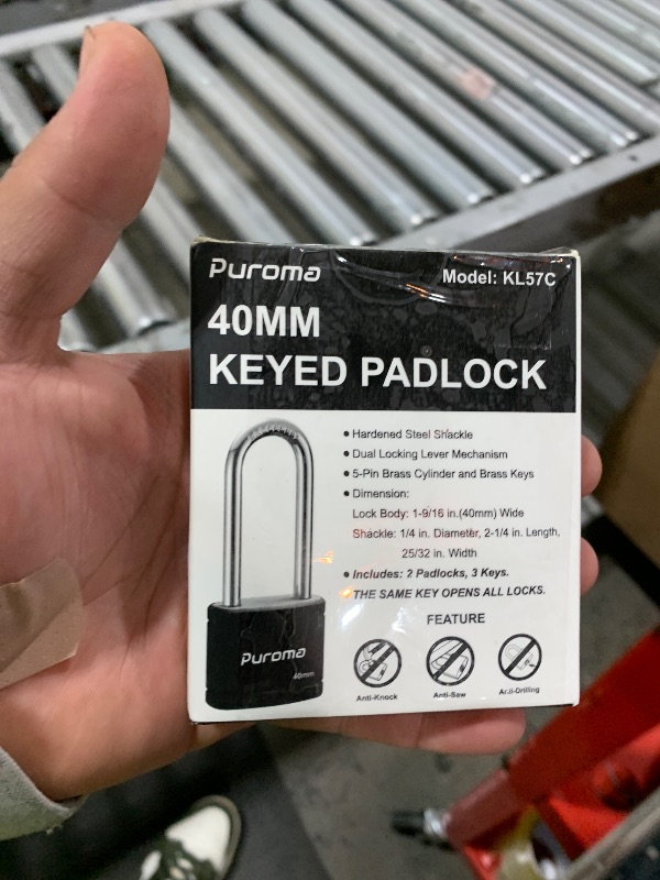 Photo 1 of Puroma 2 Pack Keyed Padlock with 3 Keys, 2.5 Inch Locker Lock 40mm Heavy-Duty Locks for Gate Fence Hasp Cabinet Toolbox School Gym Locker (Black)