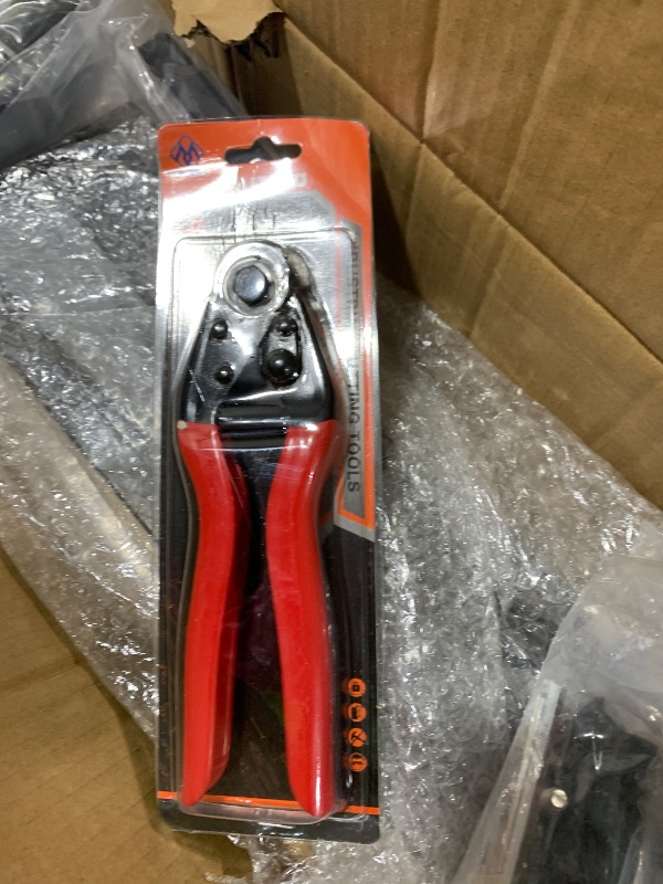 Photo 1 of Muzata 5-10FT Modular Black Cable Railing Kit 36 Inch 2 Stair Post Kit Complete Set Cable Railing System for Stairs Length Adjustable Easy DIY with Paper User Guide (No Handrail) RWS1 BA4S