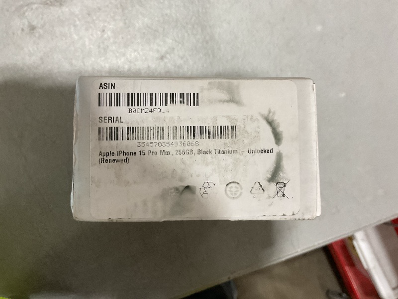 Photo 1 of Apple iPhone 15 Pro Max, 256GB, Black Titanium - Unlocked (Renewed)