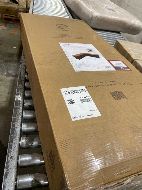 Photo 1 of Linon Harris Black and Walnut Backless Kitchen Dining Nook with Hidden Storage Bench Space