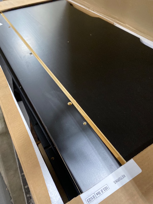 Photo 1 of Linon Harris Black and Walnut Backless Kitchen Dining Nook with Hidden Storage Bench Space