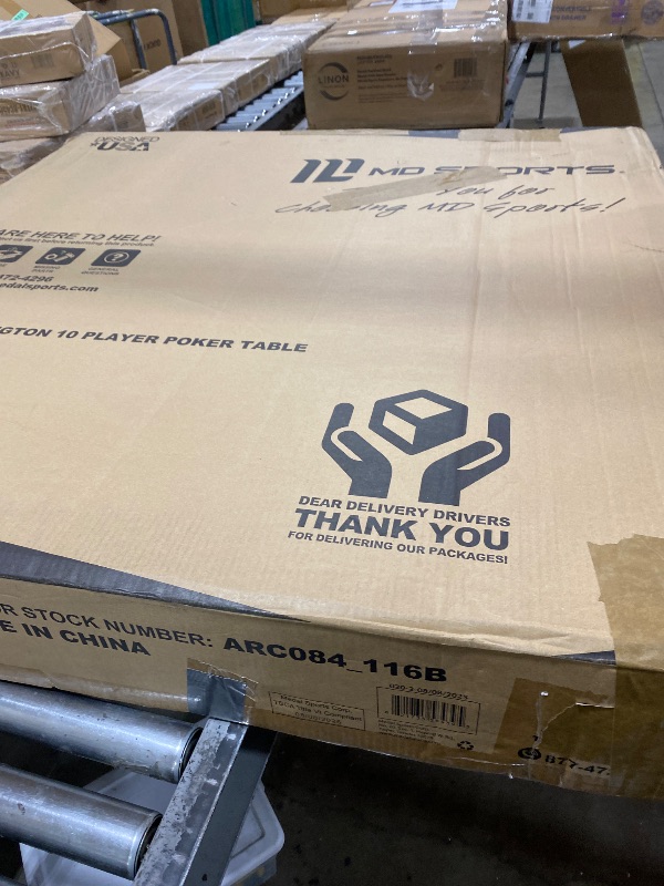 Photo 1 of Barrington Billiards 10 Player Classic Poker Table with Padded Rails and Cup Holders, Black/Blue, 84 Inches