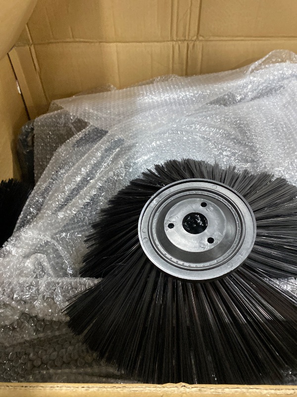 Photo 1 of Tomahawk Industrial 38" Walk Behind Push Sweeper with Triple Power Side Brooms Floor Cleaning of Dust Litter Grass