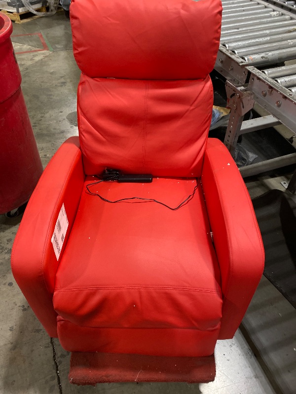 Photo 1 of FDW Recliner Chair Massage Chair Reading Chair Reclining Sofa Home Theater Seating with Lumbar Support Massage and Padded Backrest for Living Room and Bedroom (Leather, Red)