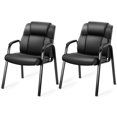 Photo 1 of Room Chair, Office Guest Chair with Padded Arms, for Reception, Conference, Meeting, or Home Use, Classic Black(2 PCS)