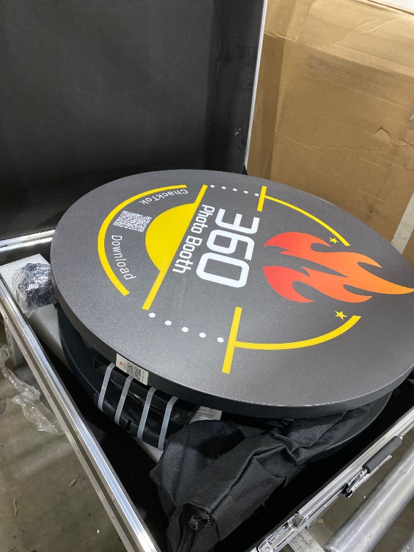 Photo 1 of JIYANG 360 Photo Booth Machine with Flight Case,360 Photo Booth Machine for Parties with Chacktok VIP,Software APP Remote Automatic Slow Motion Rotating 360 Video Camera Booth for 2-4 People