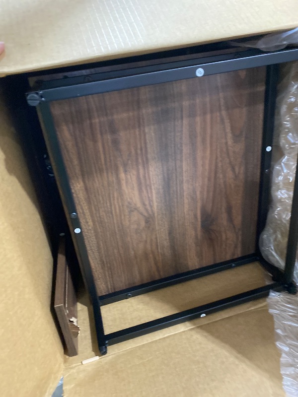 Photo 1 of Nathan James Kensi Nightstand Side Accent or End Table with Storage, Walnut/Black - Set of 2