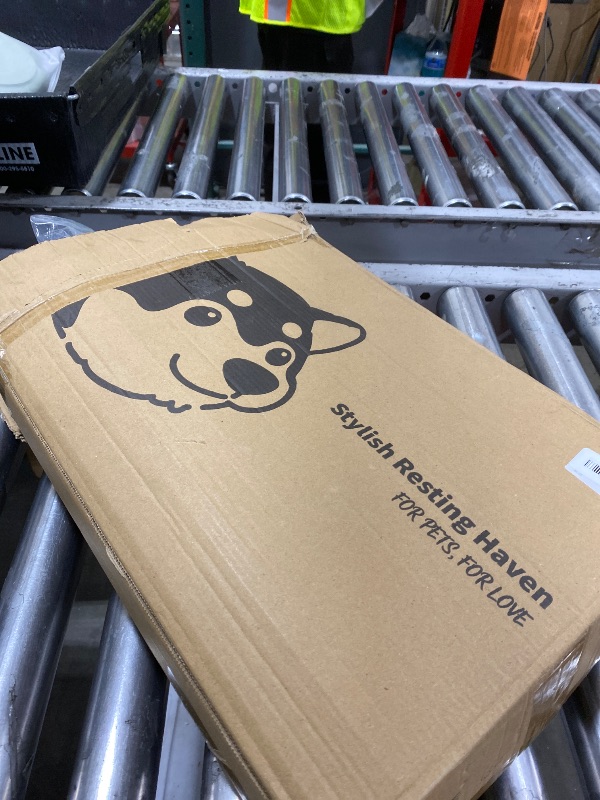 Photo 1 of Elevated Dog Bed Raised Outdoor Dog Cot for Large Dogs, Installation Requires No Tools, Frame with Washable Cooling Breathable Mesh Anti-Slip Feet, Indoor Pet Bed, Black, 43.3 Inches