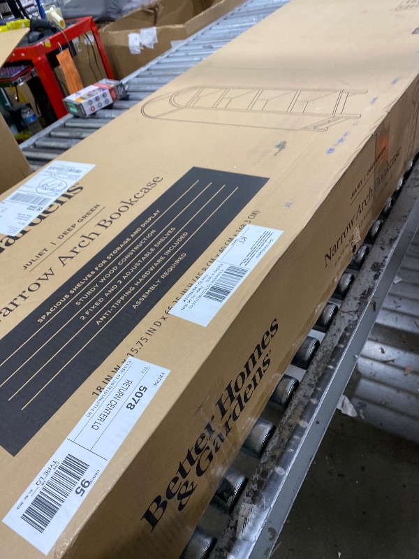 Photo 1 of Better Homes & Gardens Juliet Narrow Arch Bookcase, Deep Green and Light Honey