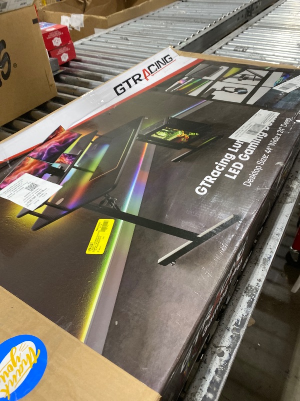 Photo 1 of GTRACING Lumina Elite LED Gaming Desk with USB and Power Outlets, for Home and Office, Monitor Stand and Wireless Charging, Black