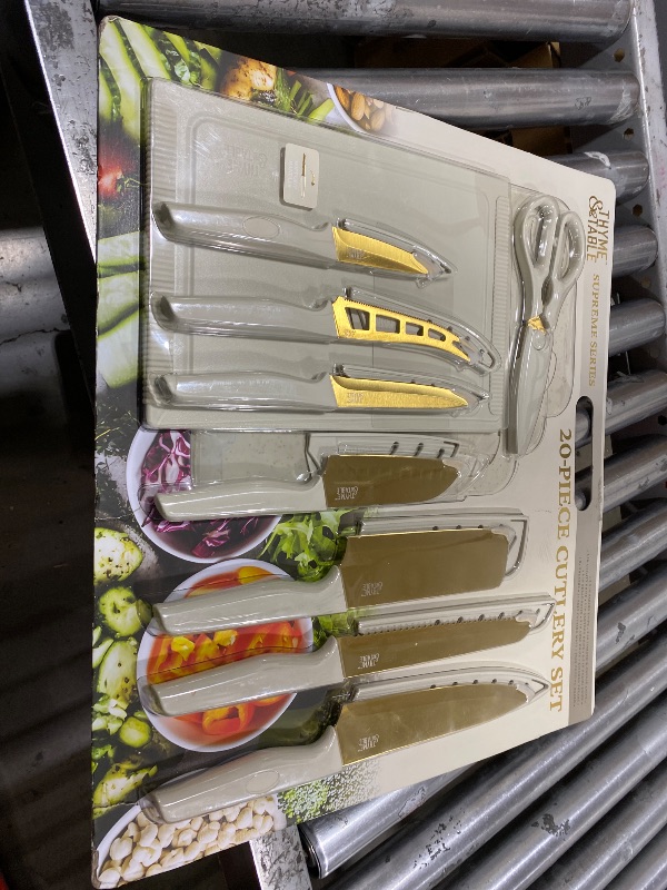 Photo 1 of THYME & TABLE 20 PIECE KNIFE SET-TAUPE