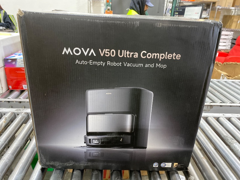 Photo 1 of Mova V50 Ultra Complete Robot Vacuum and Mop Self-Cleaning, 24,000 Pa Suction, Liftable Navigation with Obstacle Overcoming and Warm Water Mopping with DuoSolution System Designed for Pets, Black