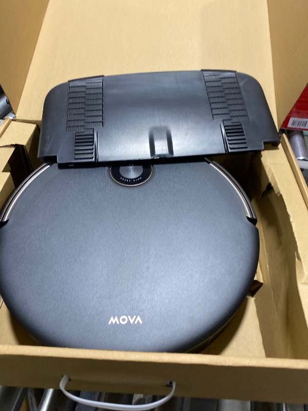 Photo 1 of Mova V50 Ultra Complete Robot Vacuum and Mop Self-Cleaning, 24,000 Pa Suction, Liftable Navigation with Obstacle Overcoming and Warm Water Mopping with DuoSolution System Designed for Pets, Black