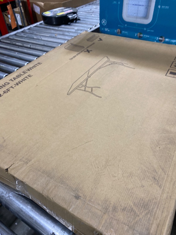 Photo 1 of  6 Foot Fold-In-Half Rectangle Table, Indoor/Outdoor Light Commercial Grade, White