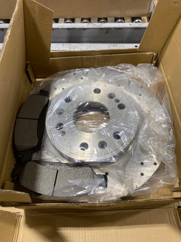 Photo 1 of UNITHUB Front Drilled and Slotted Brake Pads and Rotors Kit Ceramic Automotive Replacement Brake Kits Vented 12.99 Inch Compatible for Escalade Silverado Yukon 2006-2020 (10 Pcs)