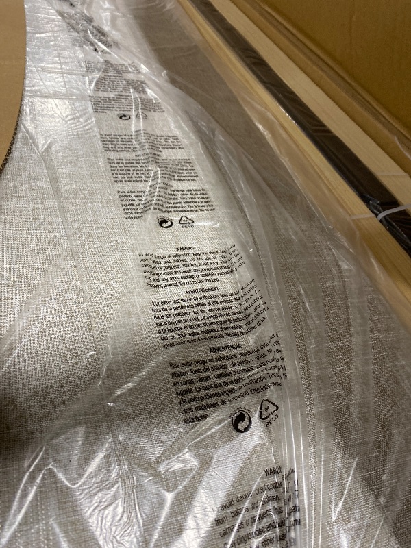 Photo 1 of Allewie King Size Lift Up Storage Bed, Modern Wingback Headboard, Hydraulic Support, No Box Spring Needed, Light Beige