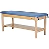 Photo 1 of Aristo H-Brace Wooden Flat Treatment Table with Shelf, 500 lbs Weight Capacity, Blue