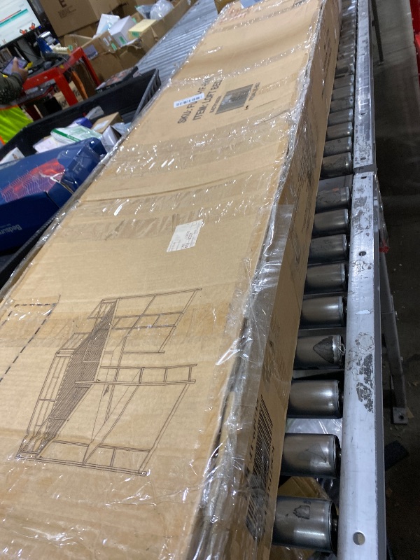 Photo 1 of KMBOHE Full Size Loft Bed with L-Shaped Desk, Sturdy Metal Frame with 350lb Capacity, Space Saving Bed with 2 Ladders & Safety Guardrails, for Small Room & Apartment, No Box Spring Needed, Black