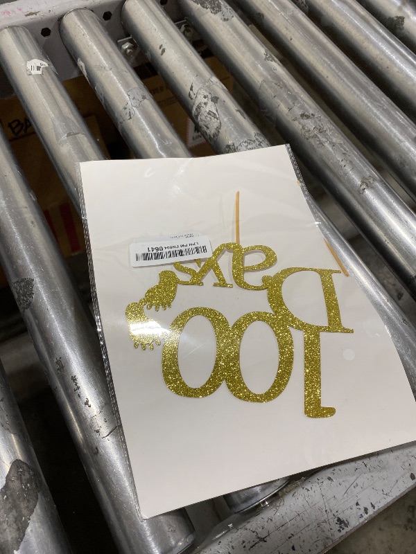 Photo 1 of 100 Days Cake Topper, One Hundred Days Party Decorations, Baby Birthday Cake Toppers, Gold Glitter Baby Shower