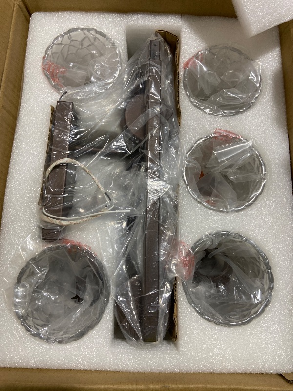 Photo 1 of Emliviar 5-Light Vanity Light Fixture, 40 Inch Farmhouse Bathroom Vanity Light, Clear Geometric Glass, Oil Rubbed Bronze, HE294B-5W ORB