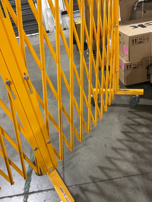 Photo 1 of Global Industrial™ Folding Safety Barricade Gate with Sign, 20' Expanded Length