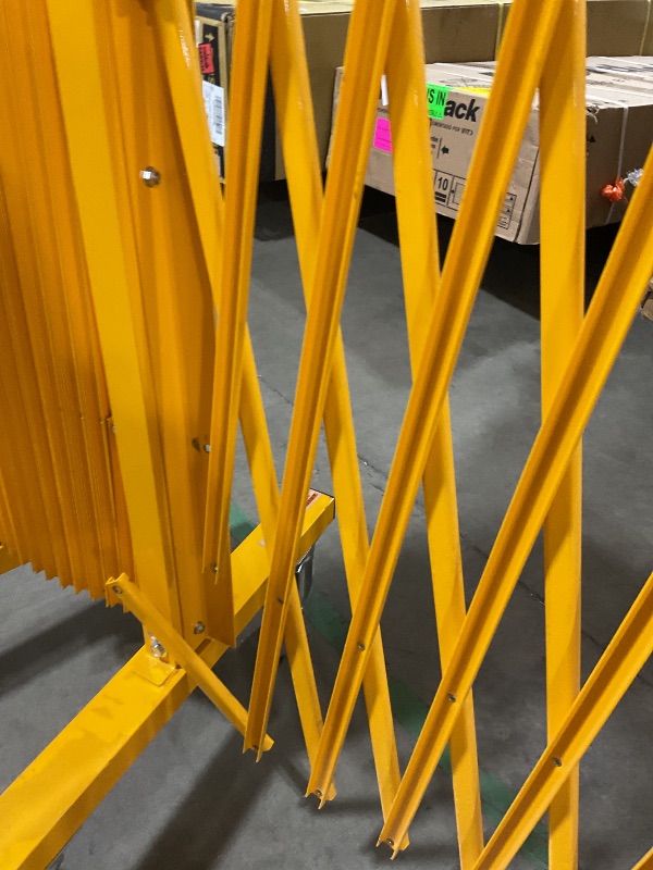 Photo 1 of Global Industrial™ Folding Safety Barricade Gate with Sign, 20' Expanded Length