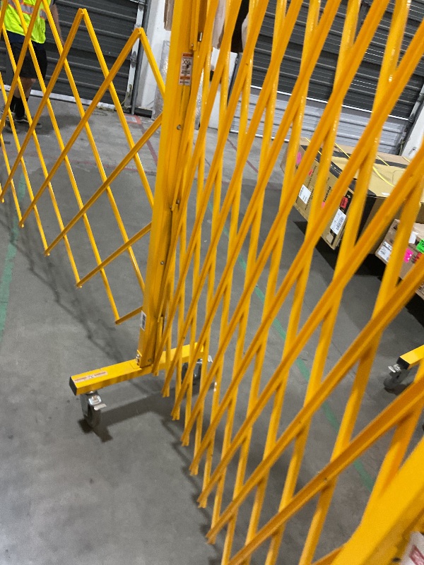 Photo 1 of Global Industrial™ Folding Safety Barricade Gate with Sign, 20' Expanded Length