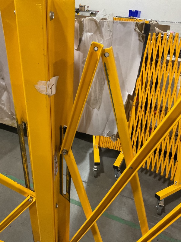 Photo 1 of Global Industrial™ Folding Safety Barricade Gate with Sign, 20' Expanded Length