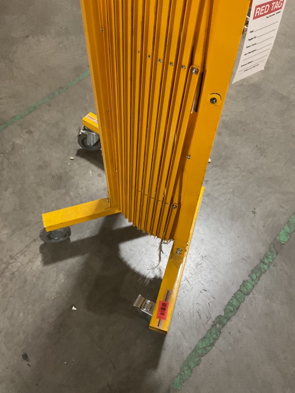Photo 1 of Global Industrial™ Folding Safety Barricade Gate with Sign, 20' Expanded Length
