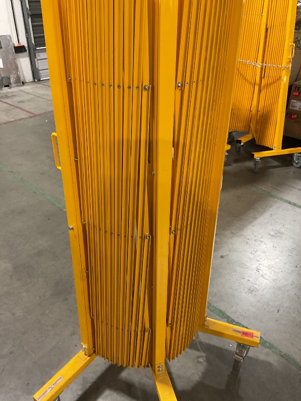 Photo 1 of Global Industrial™ Folding Safety Barricade Gate with Sign, 20' Expanded Length