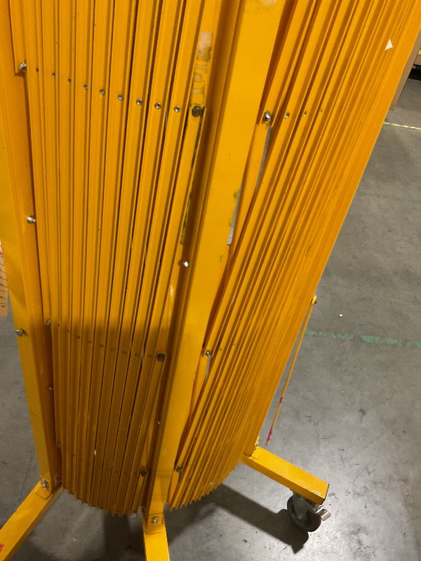 Photo 1 of Global Industrial™ Folding Safety Barricade Gate with Sign, 20' Expanded Length