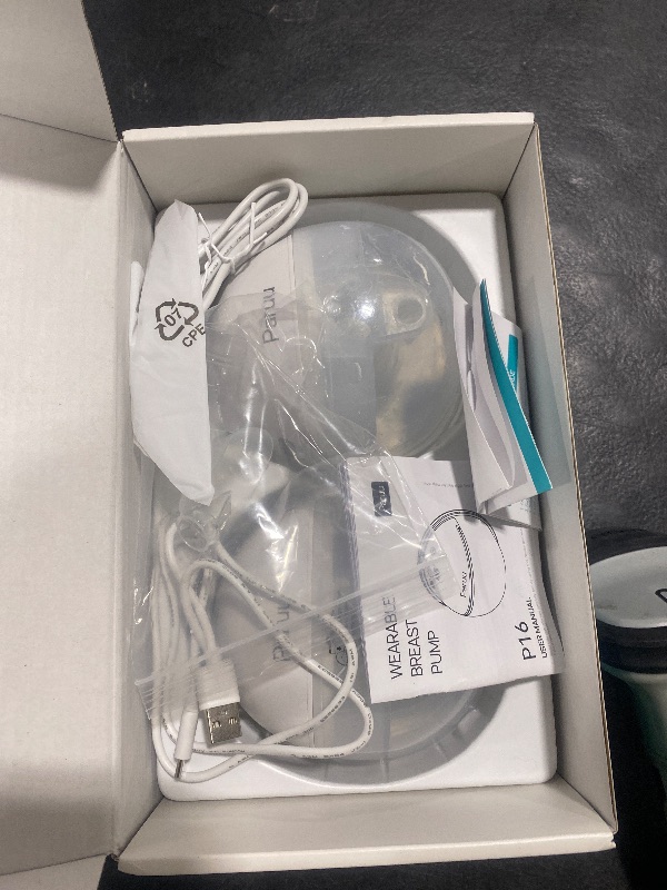 Photo 1 of Paruu Hands Free Breast Pump P16, Wearable Breast Pump Electirc Portable with 4 Modes & 12 Levels, Max 309mmHg Strong Suction 19/21/24mm Flange Inserts Wearable Breastfeeding Pump, 2 Pack White