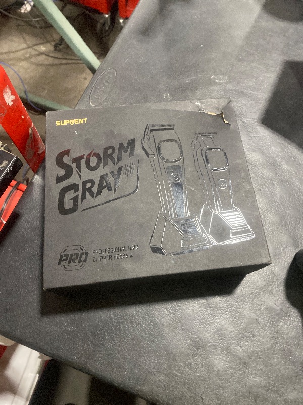 Photo 1 of SUPRENT Professional Hair Clippers for Men - Cordless Barber Clippers & Zero-gapped Trimmer Set, Haircutting Kit with 10000 RPM Motor Speed, Blue Titanium-Coated Blades, Charging Stands (Gray)